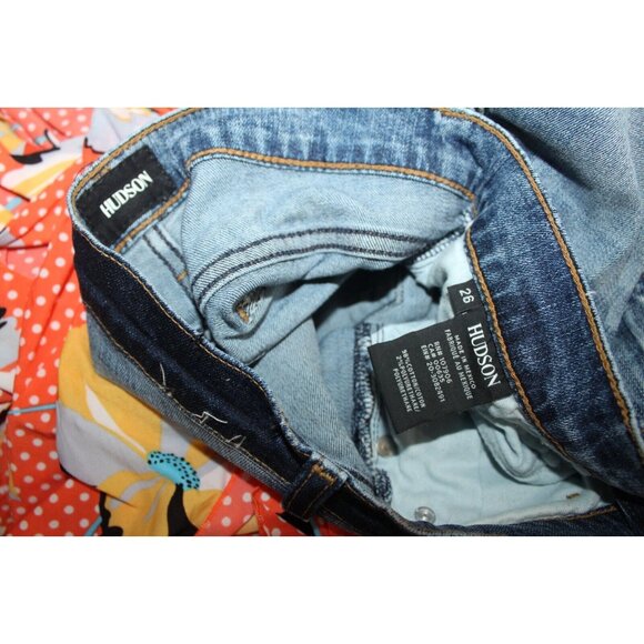 Hudson Womens Distressed Nico Midrise Crop Super Skinny 26 Jeans - Picture 6 of 6